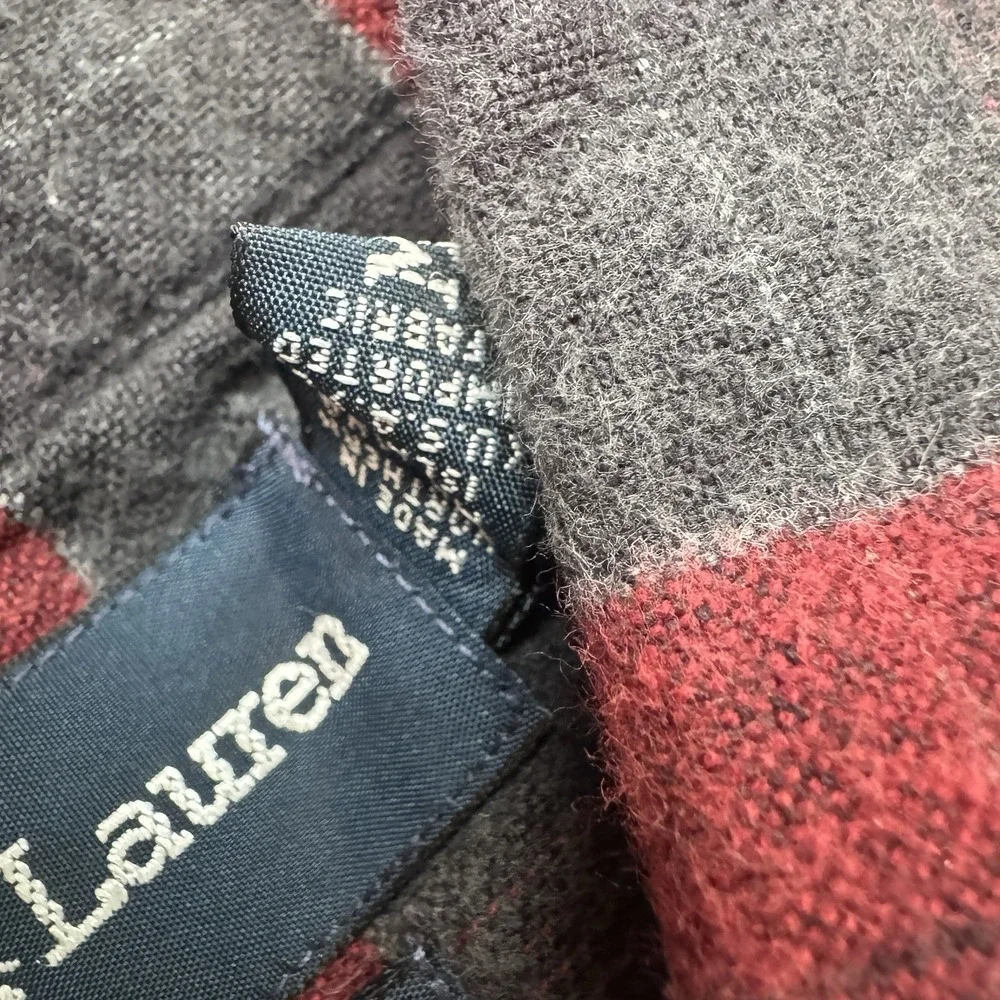 Ralph Lauren Marlowe Mens Size Med Shirt Flannel Vintage Buffalo Plaid Red Black